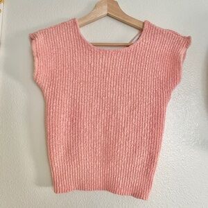 Vintage 90s Favorites Pink Ramie Cotton Knit Top Small